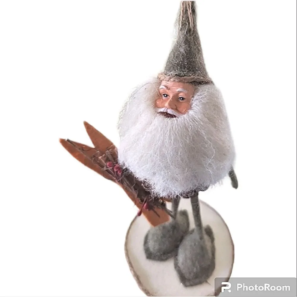 Pottery Barn Pine Cone Santa Ornament